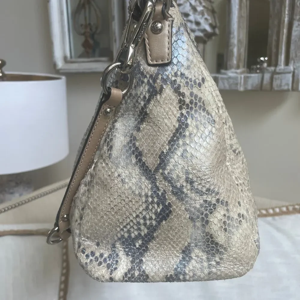 Rare Coach Madison Pinnacle Exotic Carrie Satchel Python Embossed Leather 28608